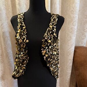 Gold Sequin Women's Vest